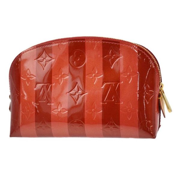 Louis Vuitton Red Vernis Rayure Pochette Cosmetic - Picture 1 of 7
